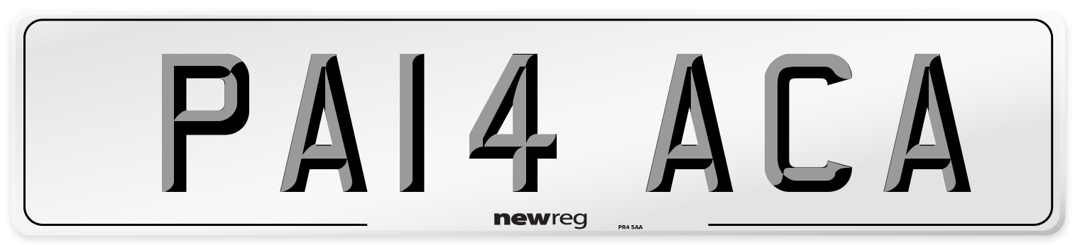 PA14 ACA Number Plate from New Reg